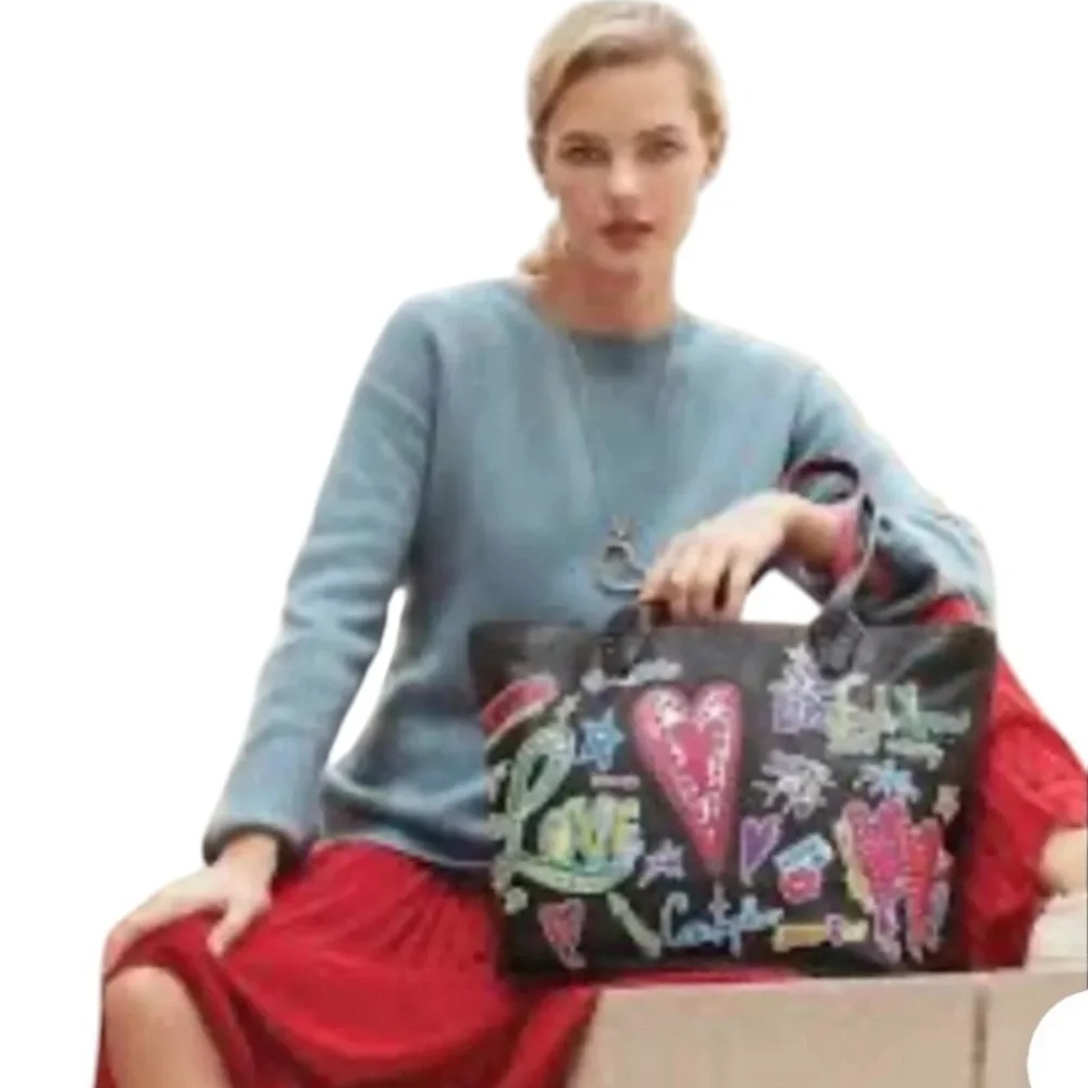 Retired Brighton fashionista leather hearts love‎ tote bag